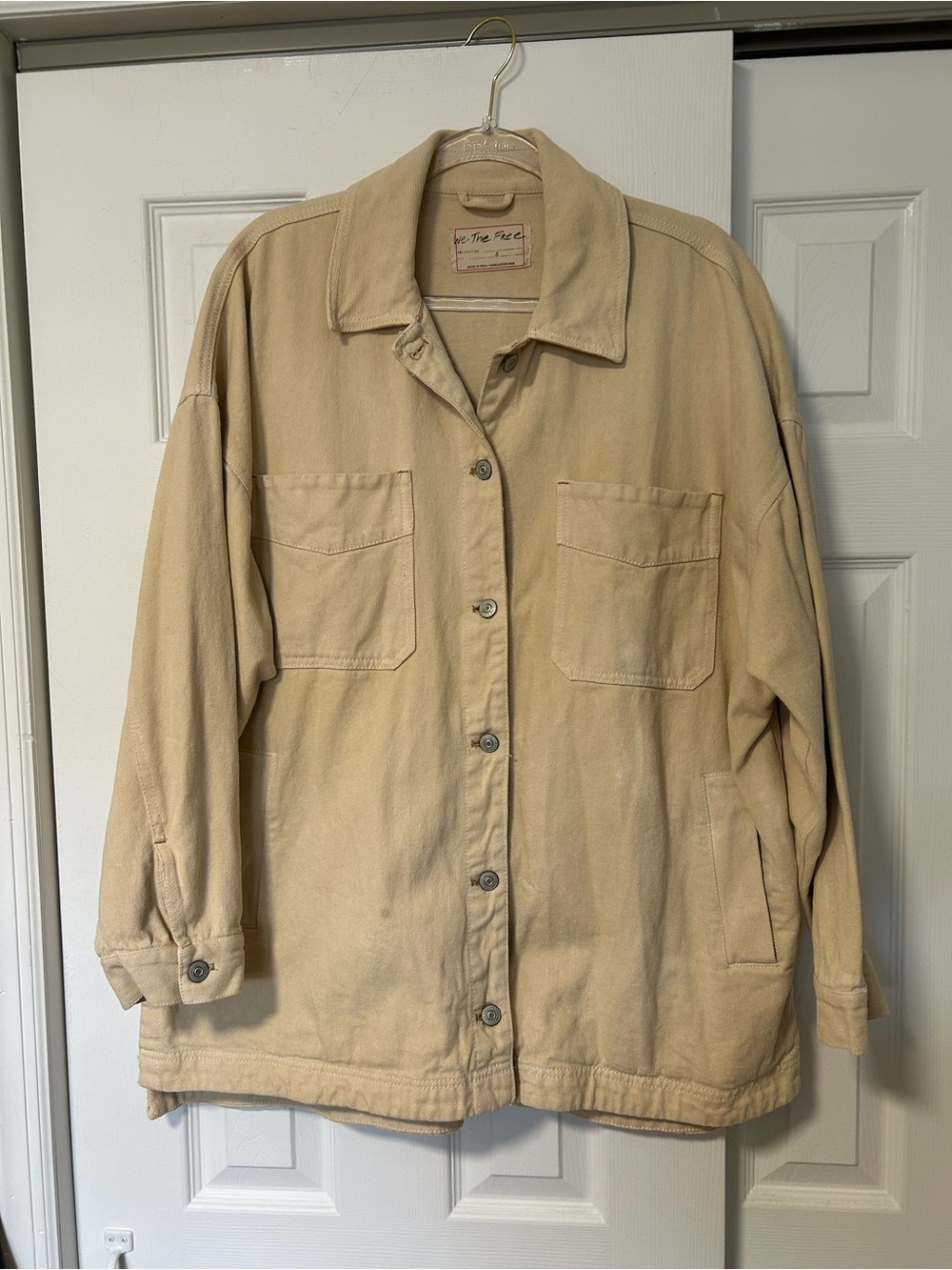 We The Free Oversized Cream Shirt Jacket